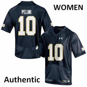 Womens UND #10 Patrick Pelini Navy Authentic Official Jersey 459420-272