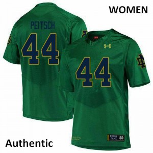 Womens Irish #44 Alex Peitsch Green Authentic University Jerseys 450479-755