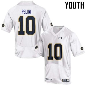 Youth University of Notre Dame #10 Patrick Pelini White Game Stitch Jerseys 157820-933
